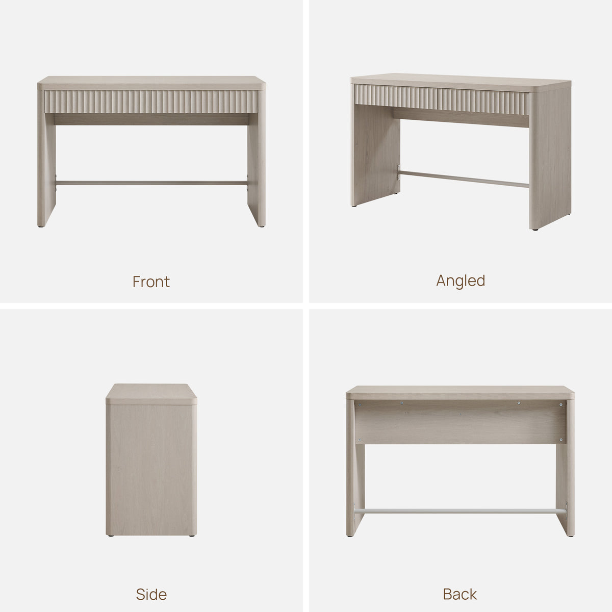 Cas Computer Desk, Fluted Style