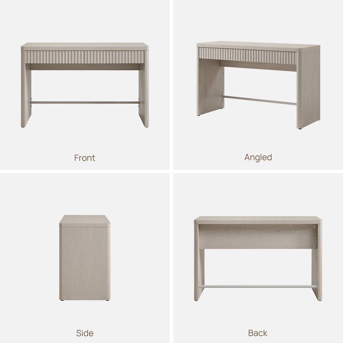 Cas Computer Desk, Fluted Style, Set of 2