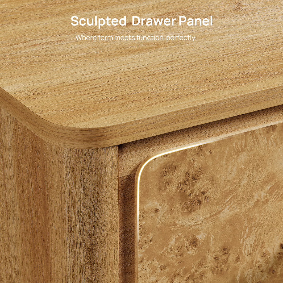 Burluxe Modern Nightstand with 1 Drawer, 24.8'' Wide