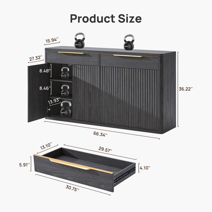 Cas Sideboard Buffet with 2 Drawers