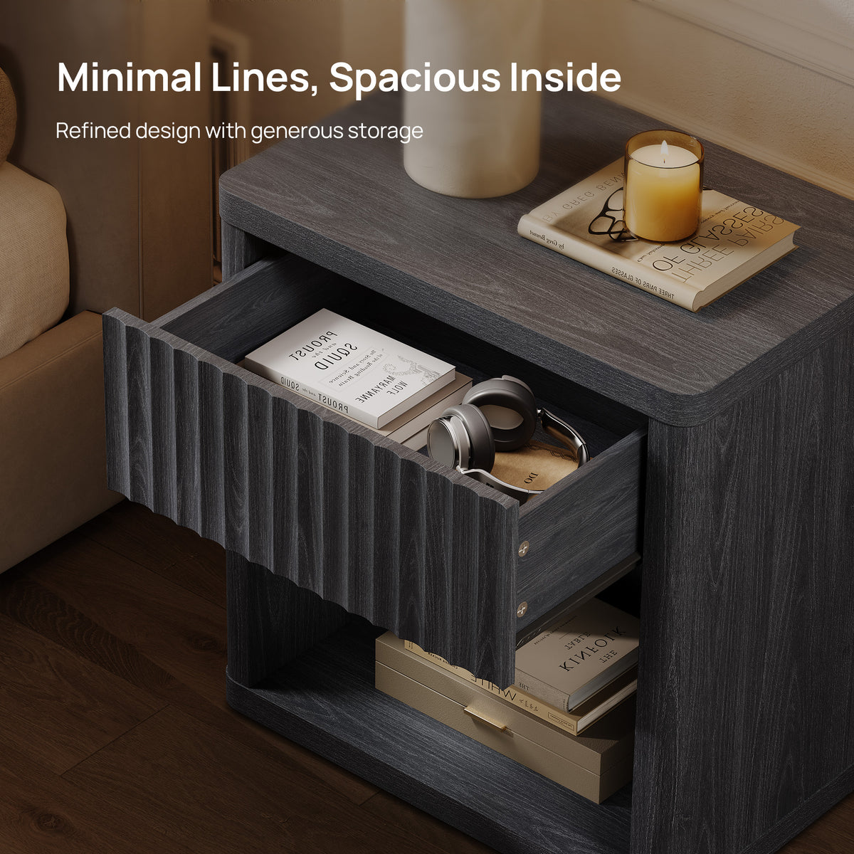 Stria 6 Drawers Dresser and Cas Nightstands Set