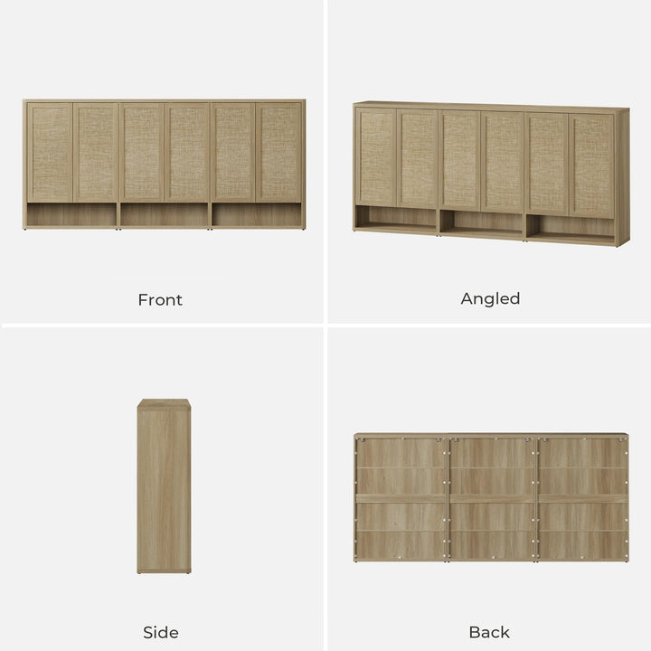 Zura Triple-Unit Shoe Cabinet, Holds 60 Pairs