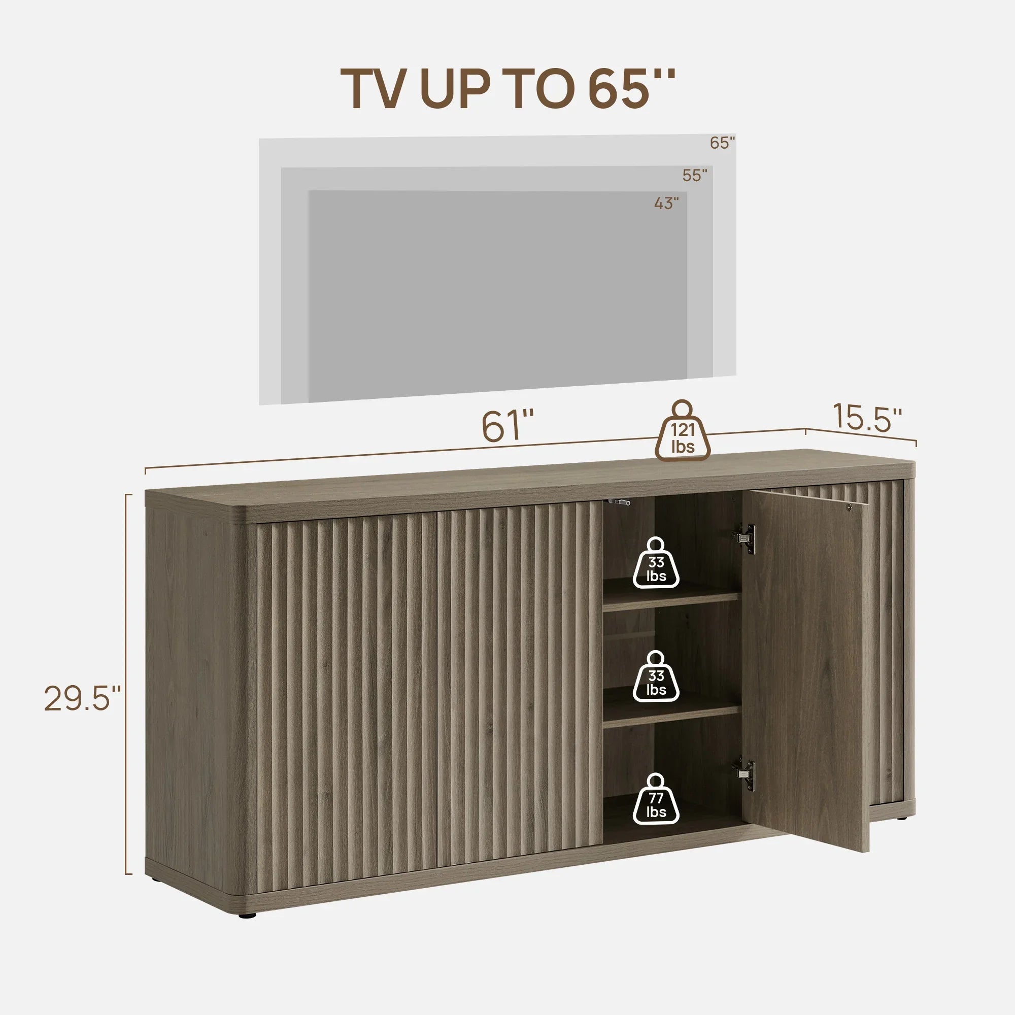 Cas TV Table for 65-Inch TV