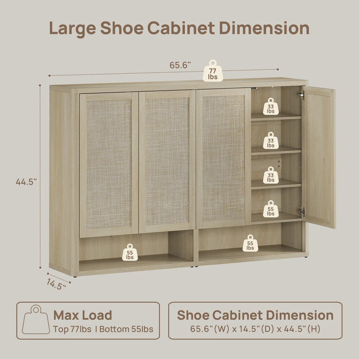 Zura Modular Rattan Shoe Cabinet, 40 Pairs