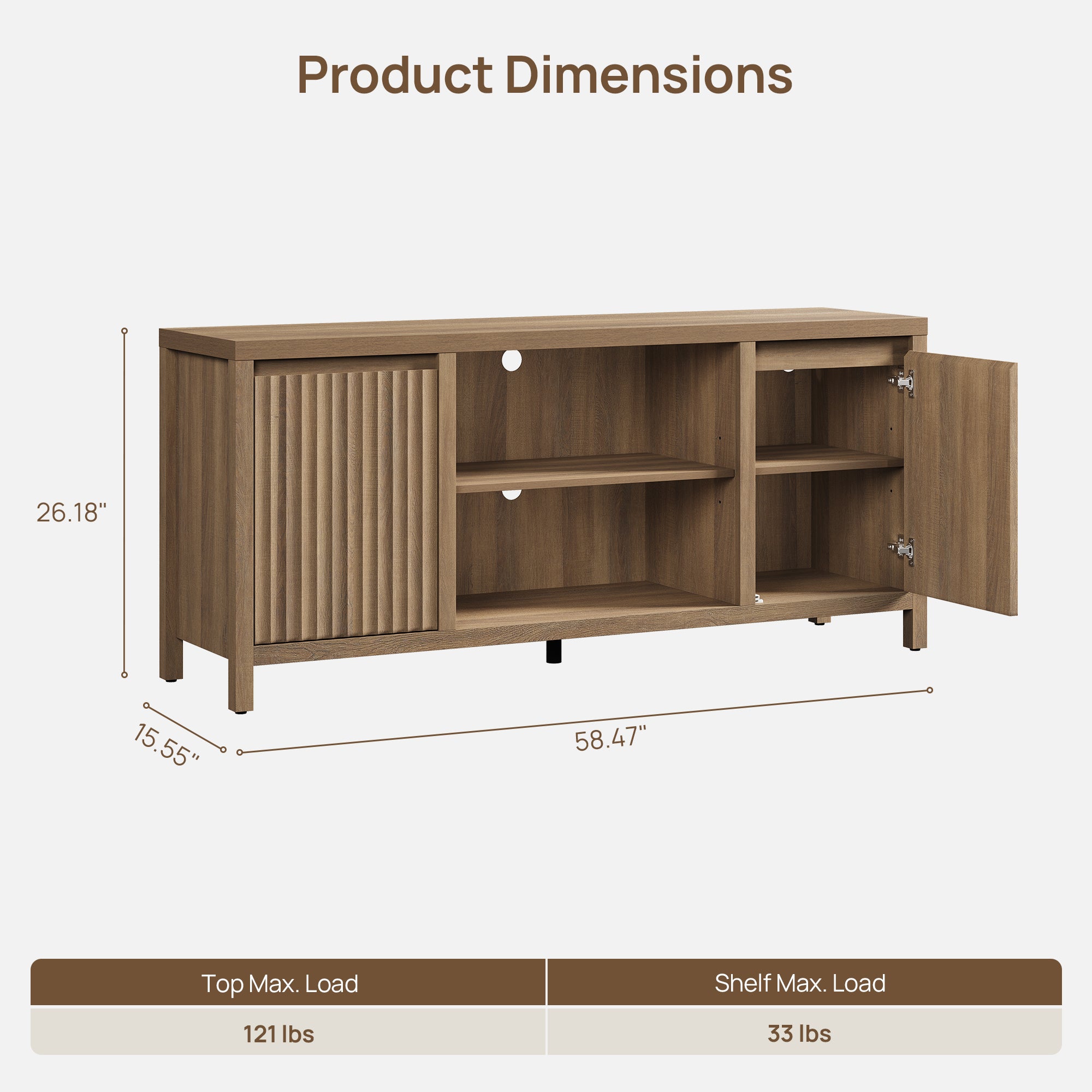 Prelude Modern TV Console, Living Room Storage