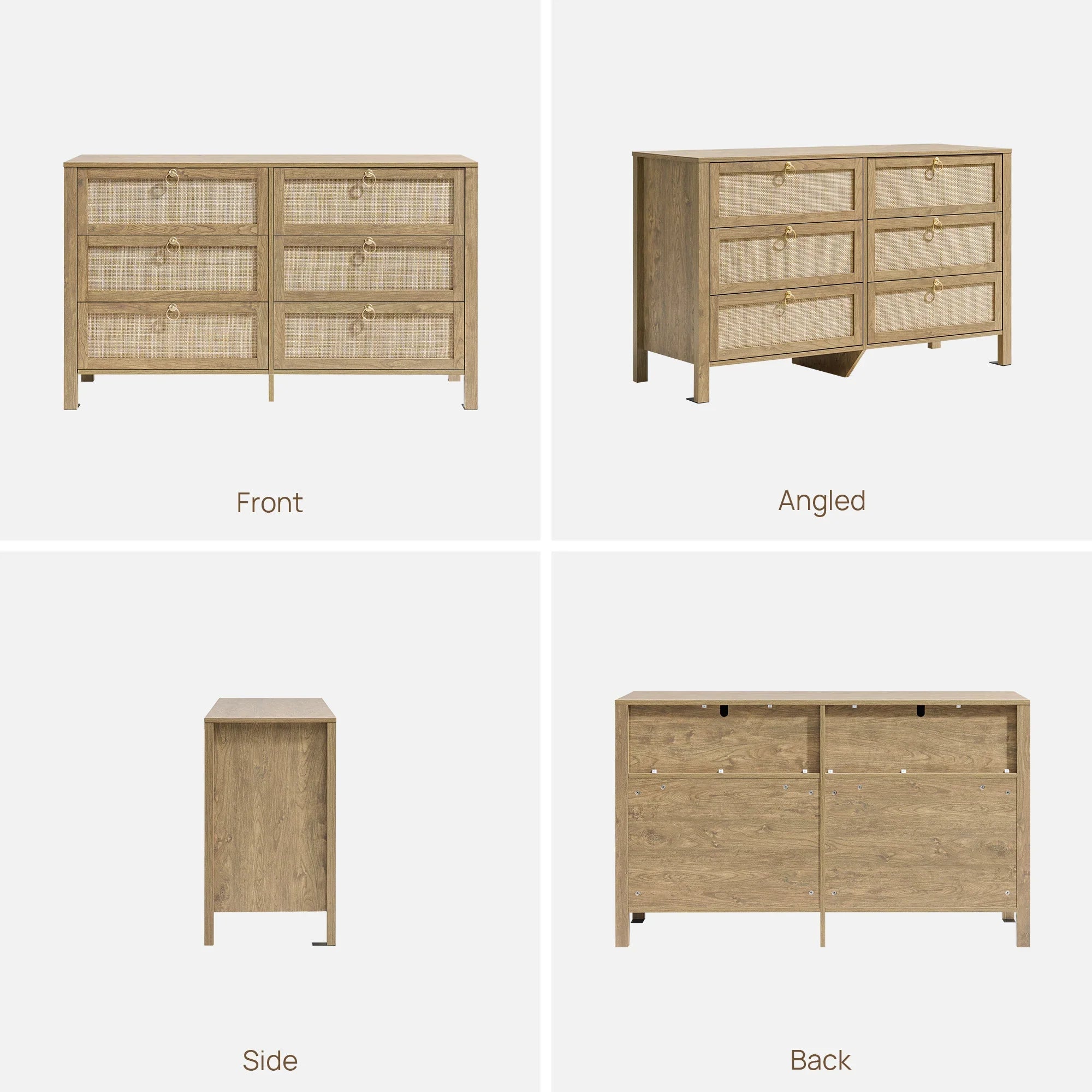 Terra 6 Drawers Dresser And 3 Drawers Nightstands Sets