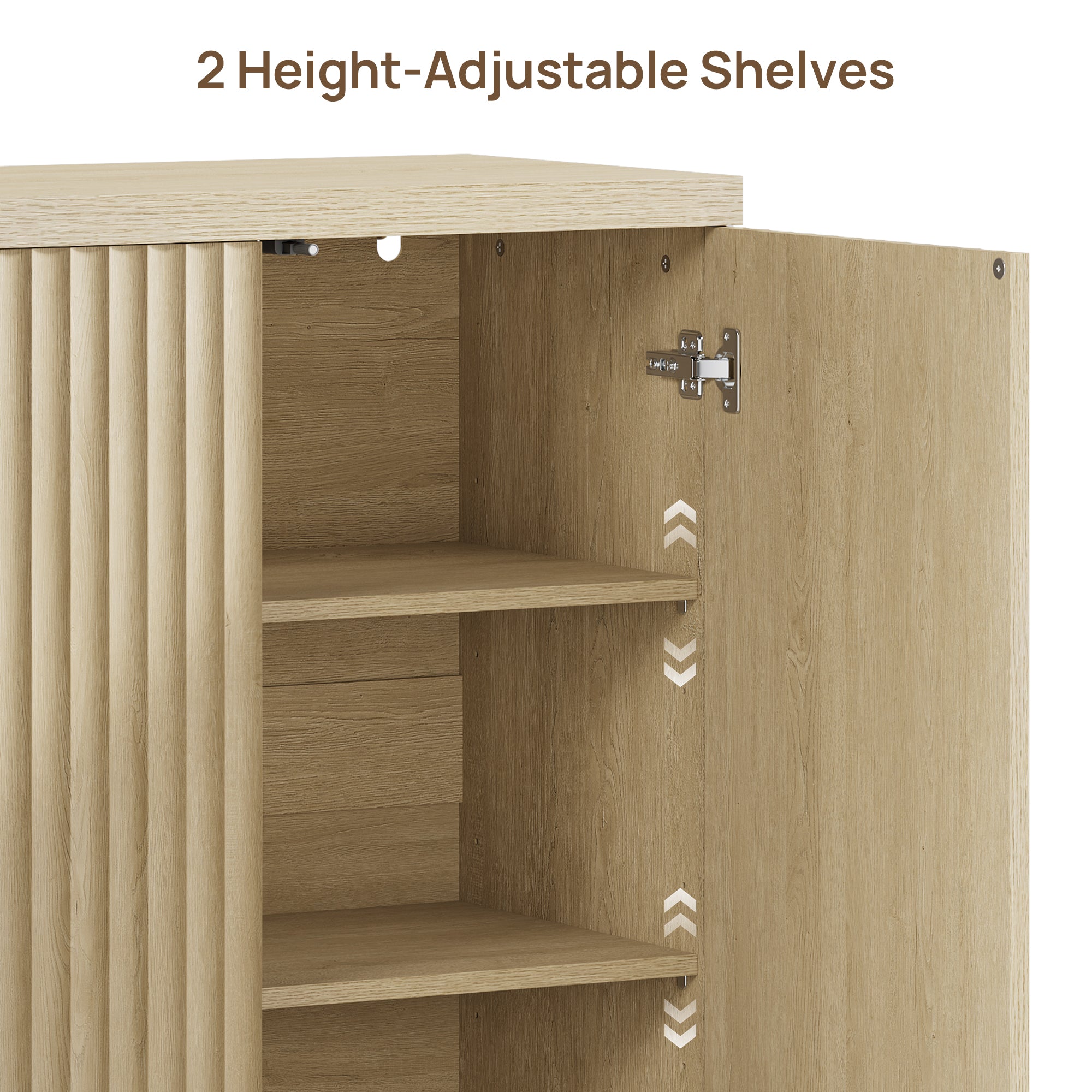 Stria Sideboard with 2 Doors, Fluted Style