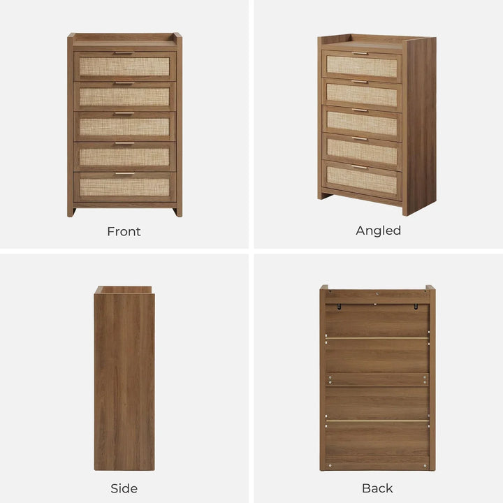 Savanna Rattan Dresser, 5 Drawers