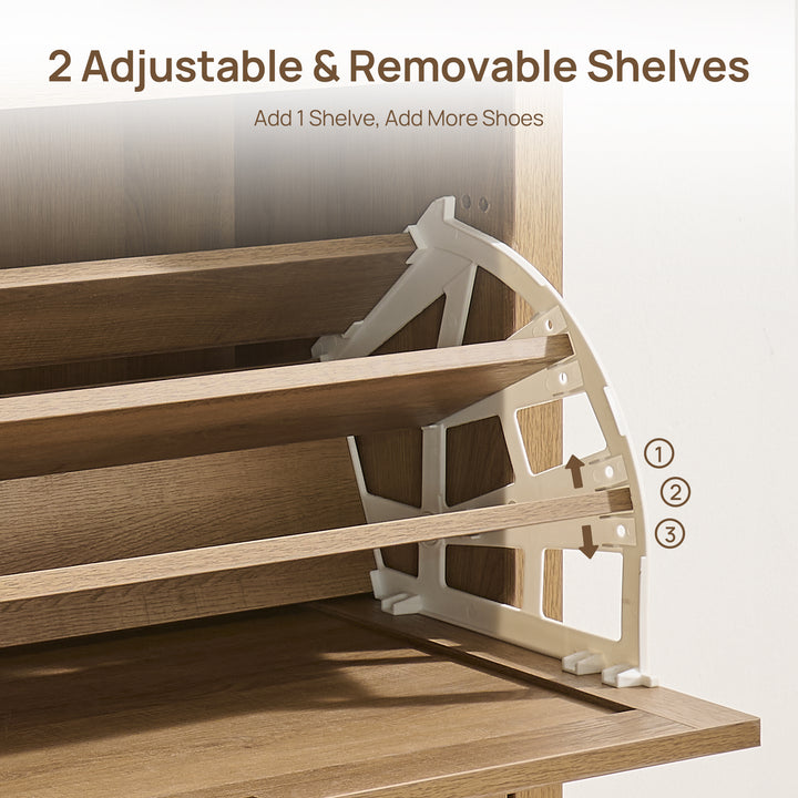 Savanna Flip Door Shoe Cabinet, 30 Pairs Shoes