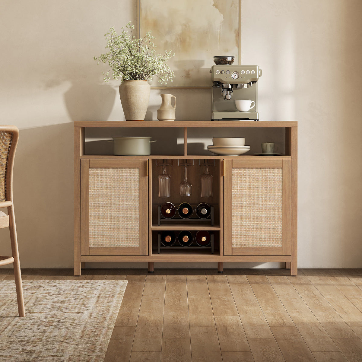 Savanna Bar Cabinet with Glass Holder