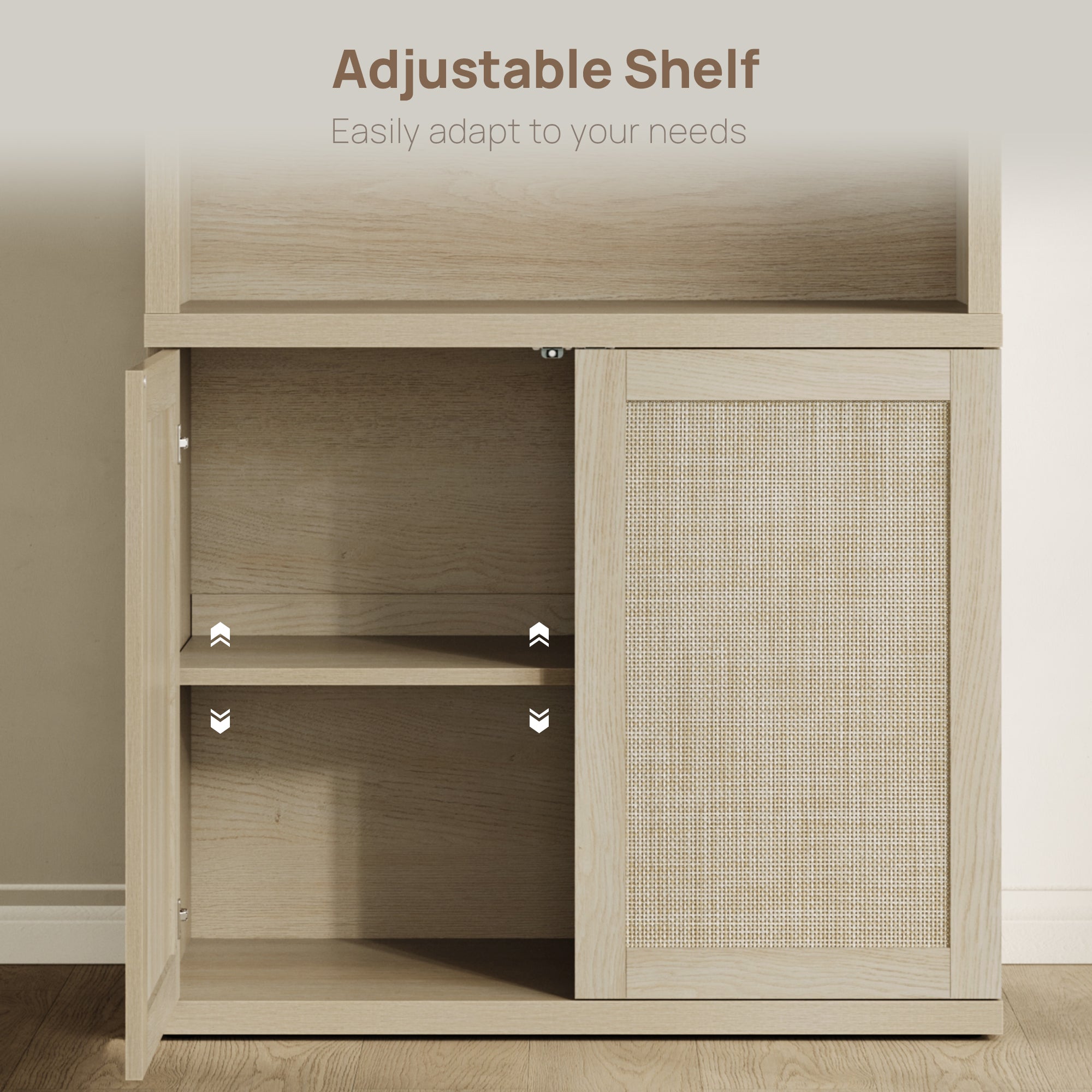 Zura Rattan Bookcase, 71 Inches Tall