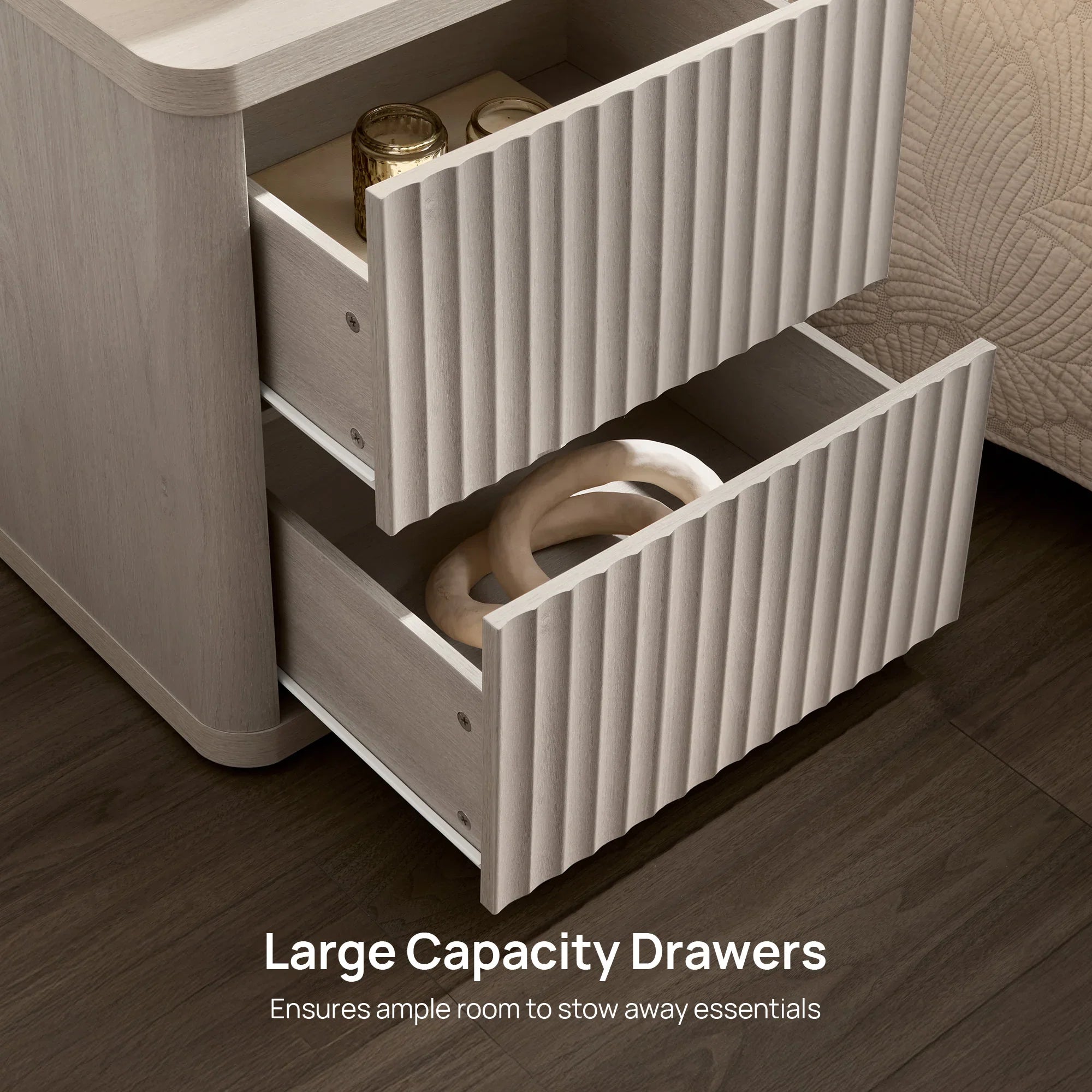 Cas 2 Drawers Nightstand for Bedroom