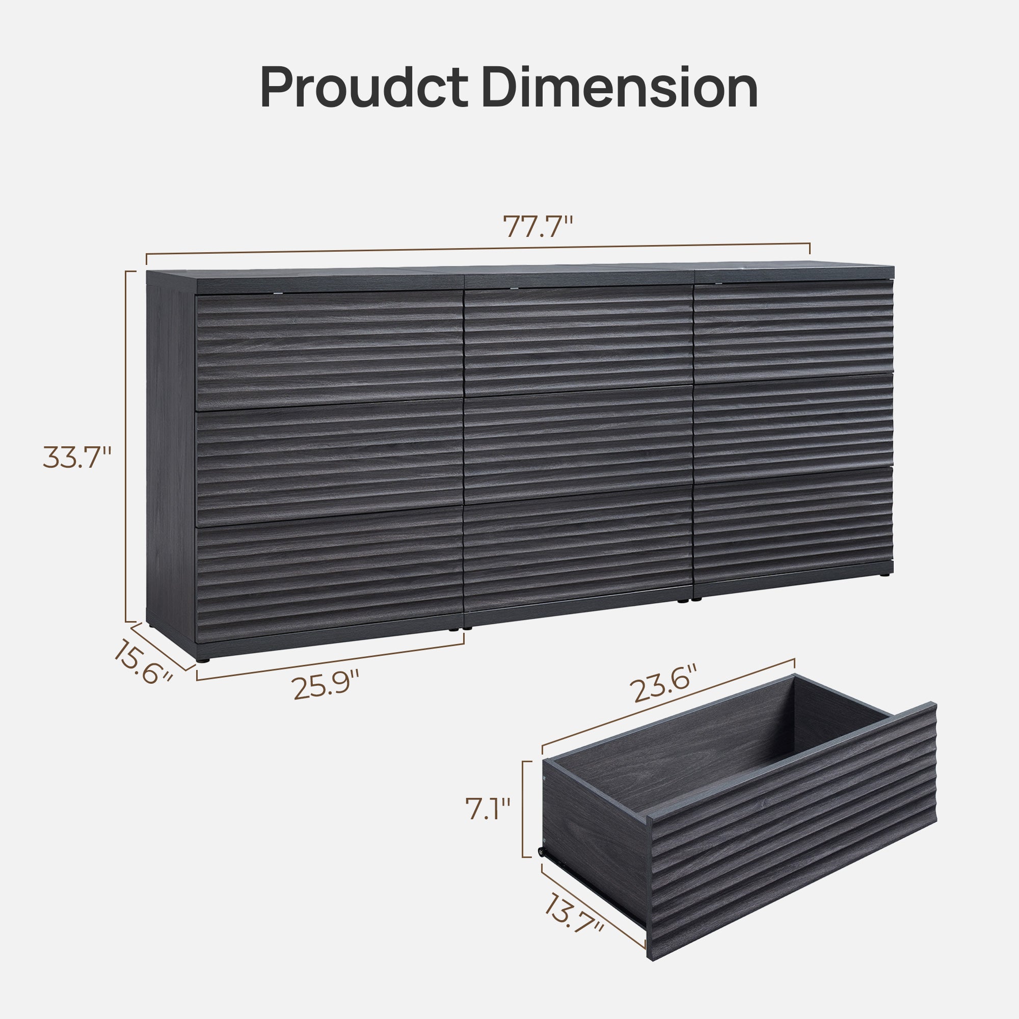 Stria Sectional Chest of Drawers with Storage