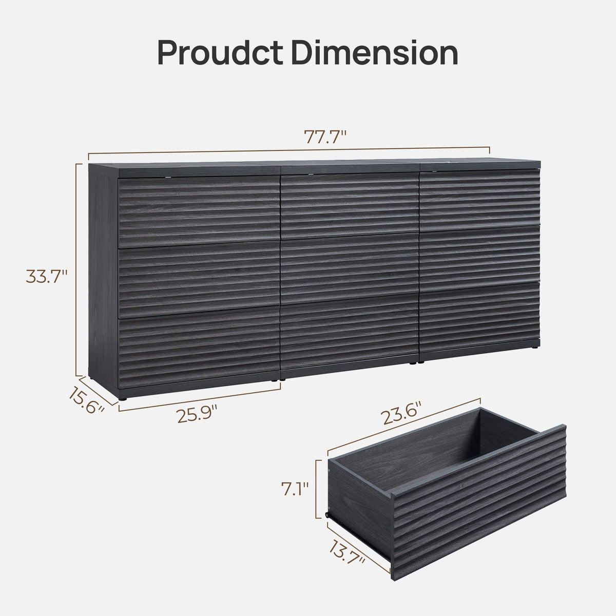 Stria Modular 6-Drawer Dresser with Storage