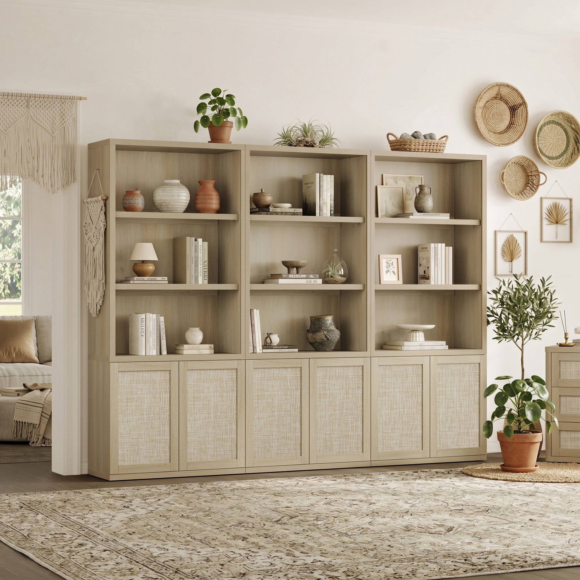 Zura 71-Inch Tall Bookcase with 2 Doors