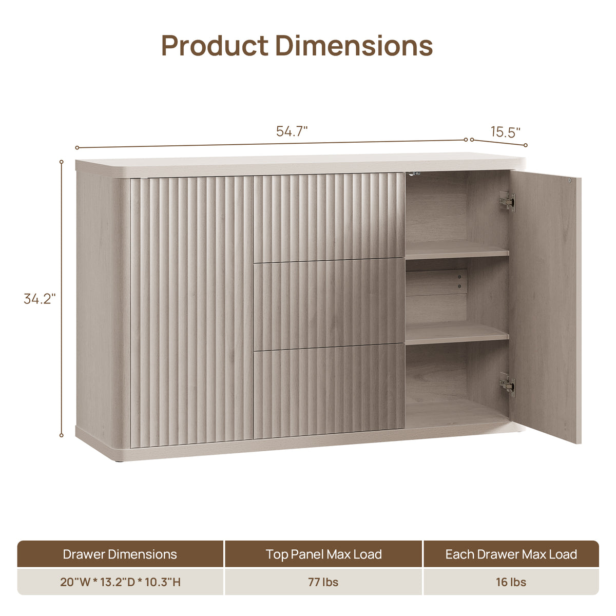 Cas Contemporary Sideboard Cabinet with Storage
