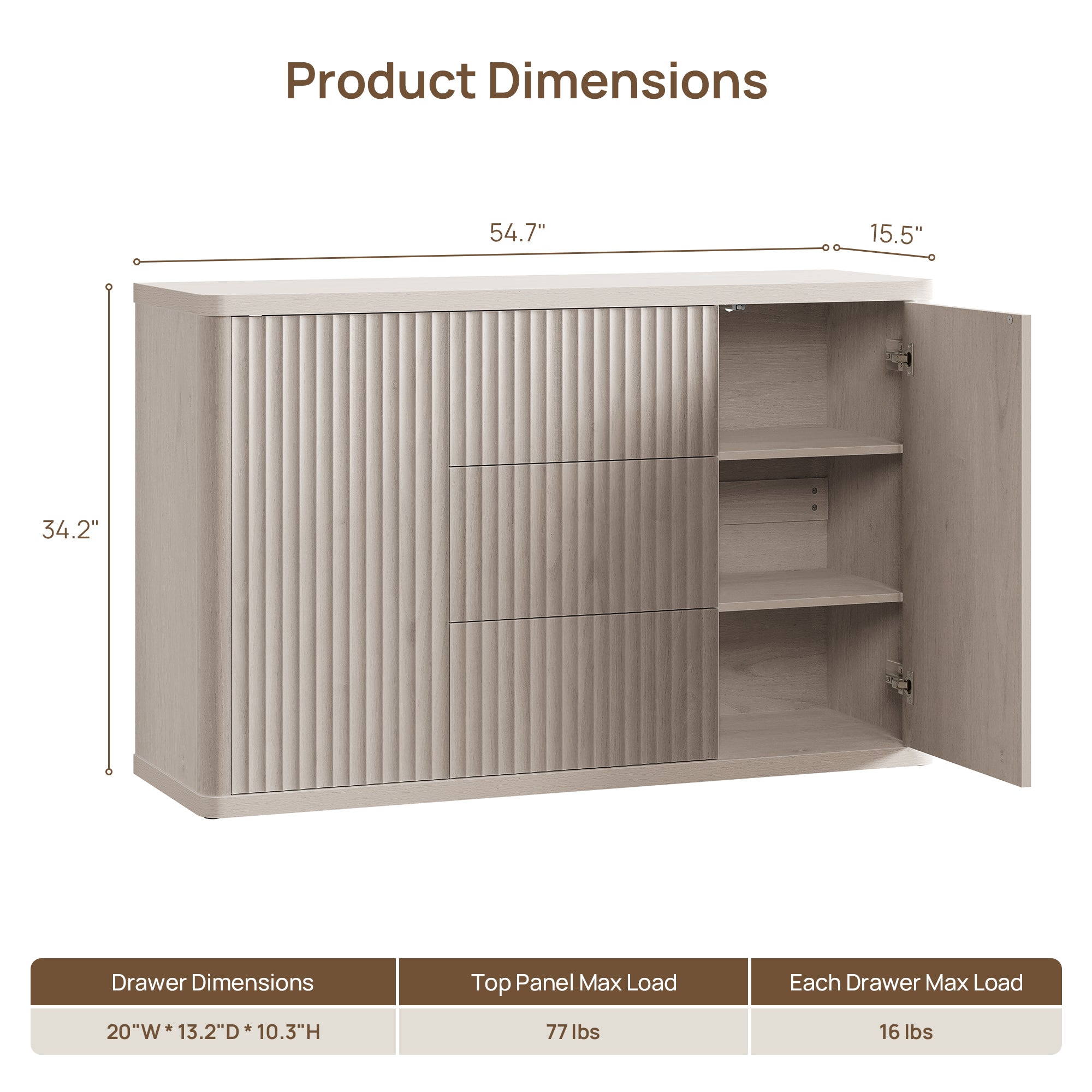 Cas Contemporary Sideboard Cabinet with Storage
