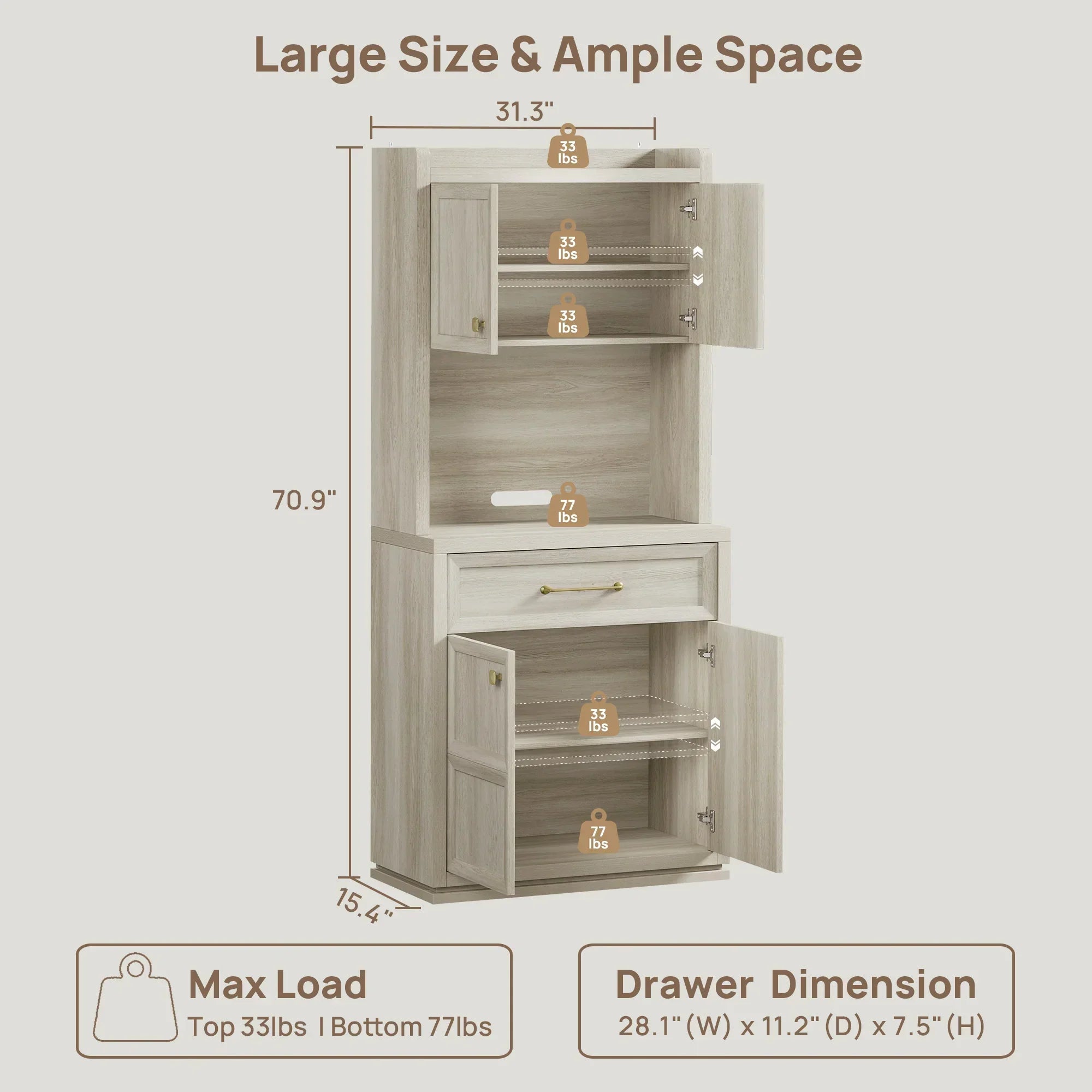 Helio Black Pantry Cabinet