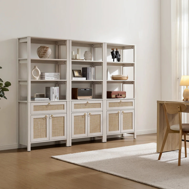 Terra 68.5Inch Bookshelf with Drawers
