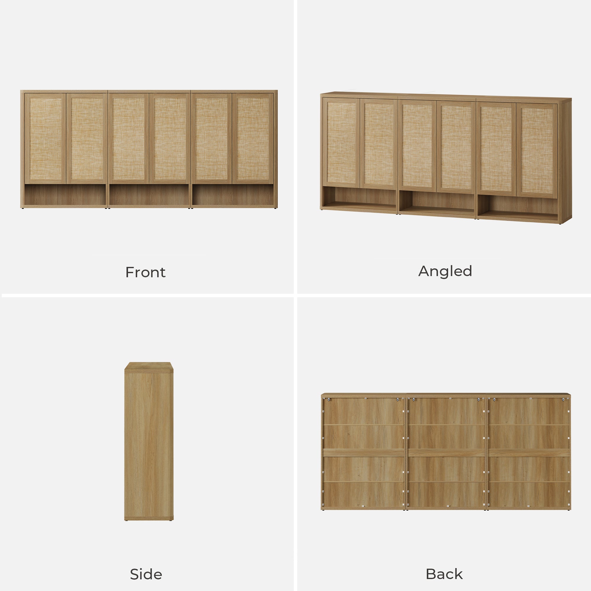 Zura Triple-Unit Shoe Cabinet, Holds 70 Pairs