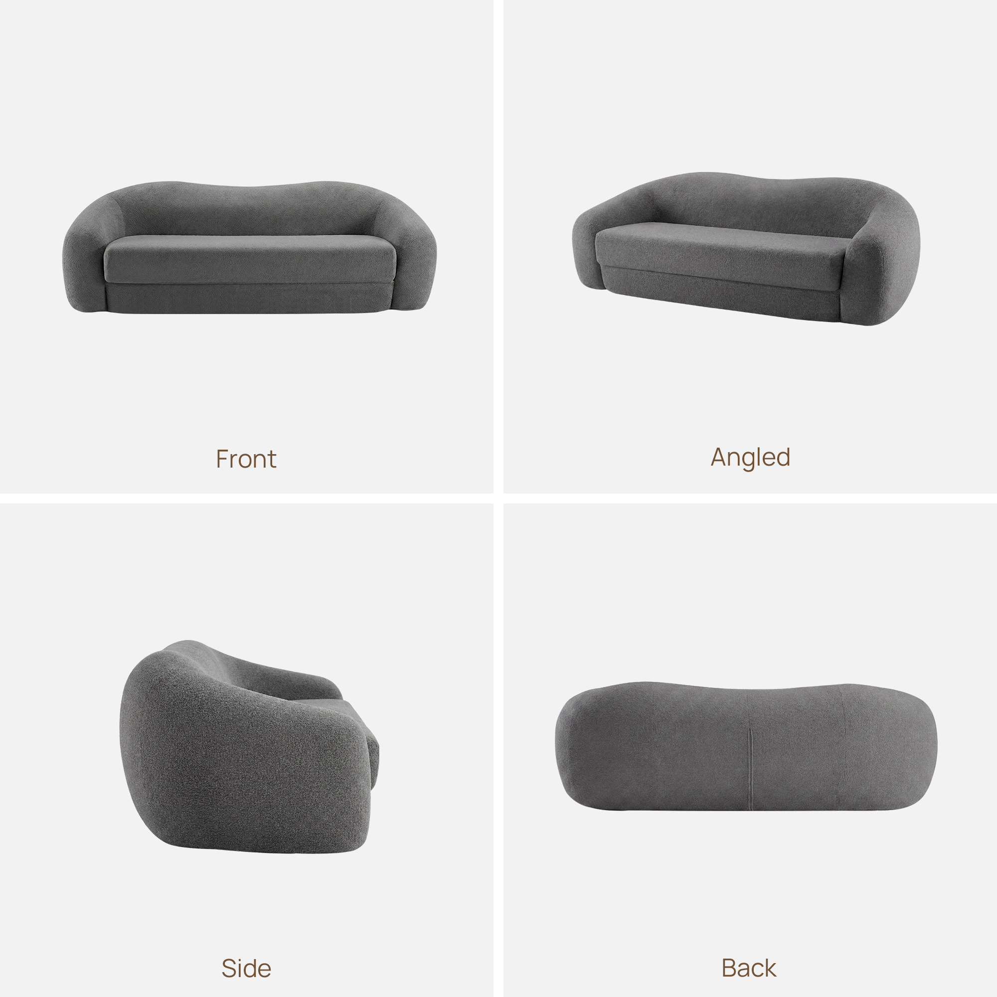 Nimbus 3 Seater Sofa Couch, Dark Grey