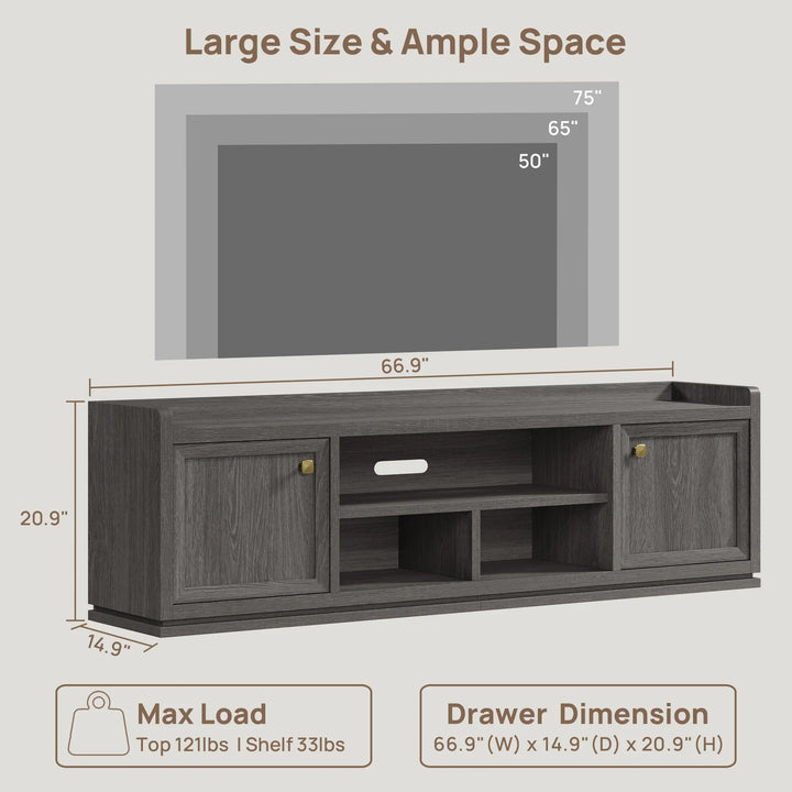Helio Modern TV Stand with Doors
