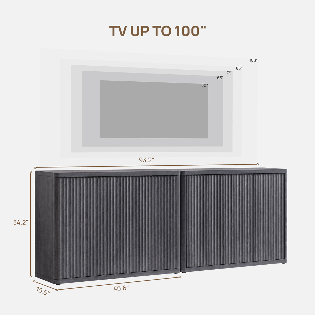Cas 3-Door TV Console, Set of 2