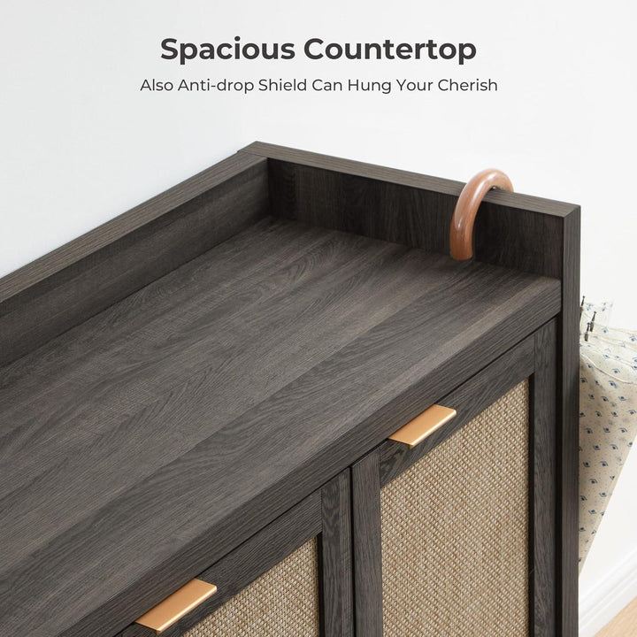 Savanna Black Shoe Cabinet, 30 Pairs Shoes