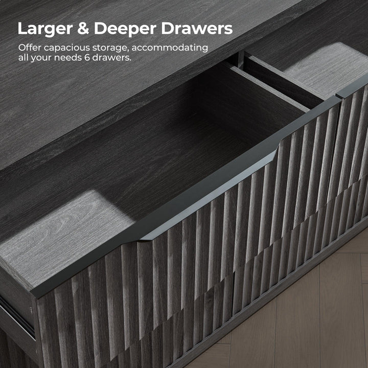 Cas 6 Drawers Dresser and 3 Drawers Nightstands Set