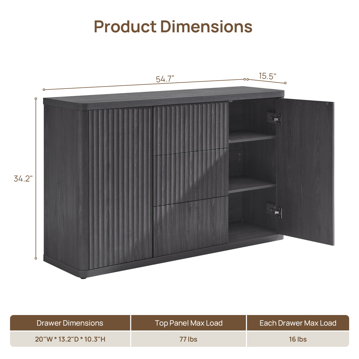Cas Sideboards with 3 Drawer and 2 Doors
