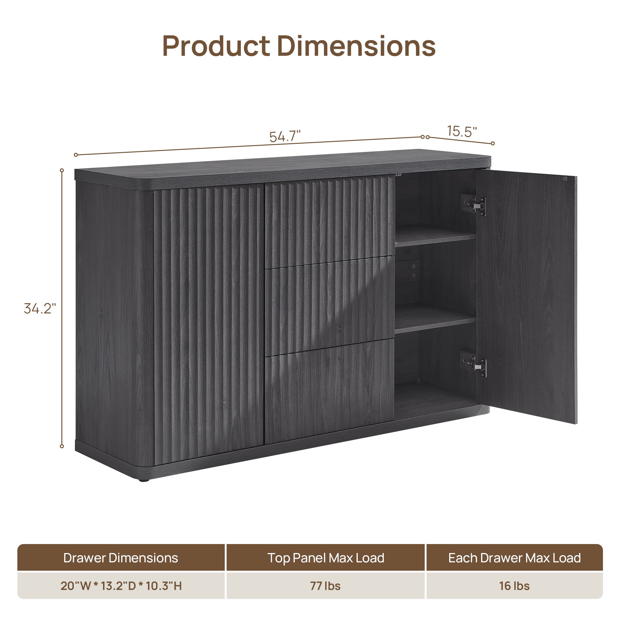 Cas Sideboards with 3 Drawer and 2 Doors