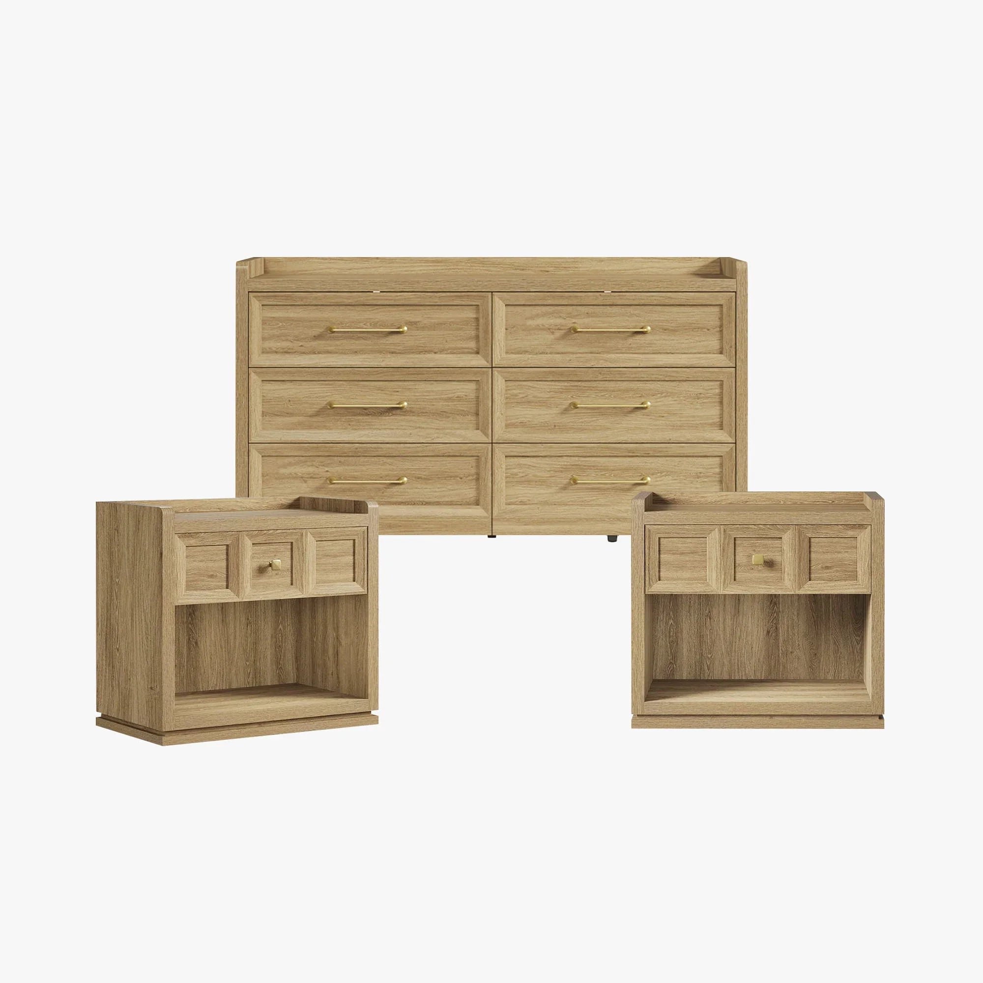 Helio 6 Drawer Dresser and Nightstands Set