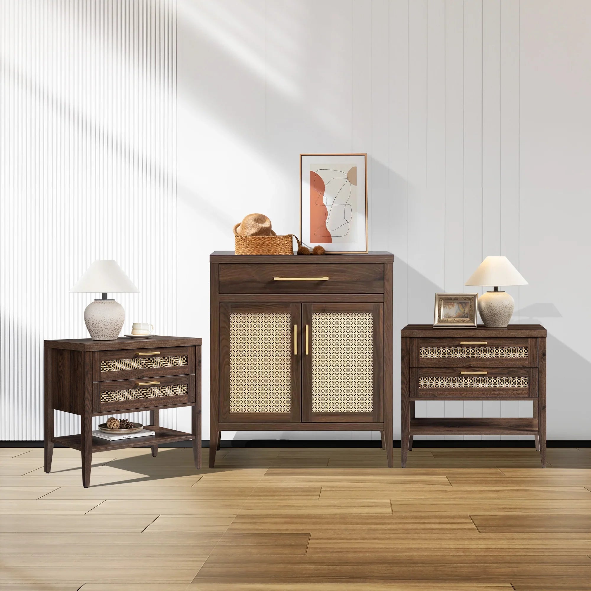 Andy Sideboard and 2-Drawers Nightstand Set