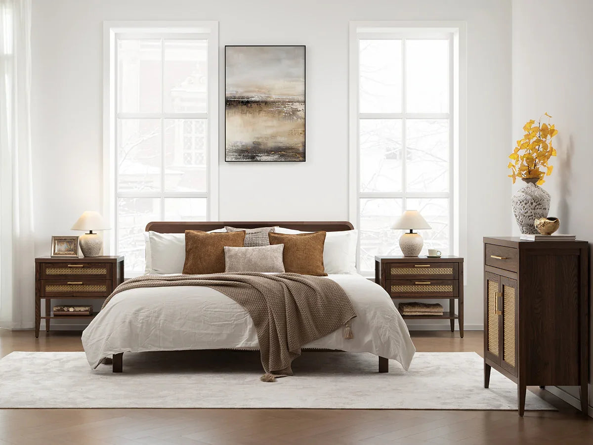 Andy Sideboard and 2-Drawers Nightstand Set