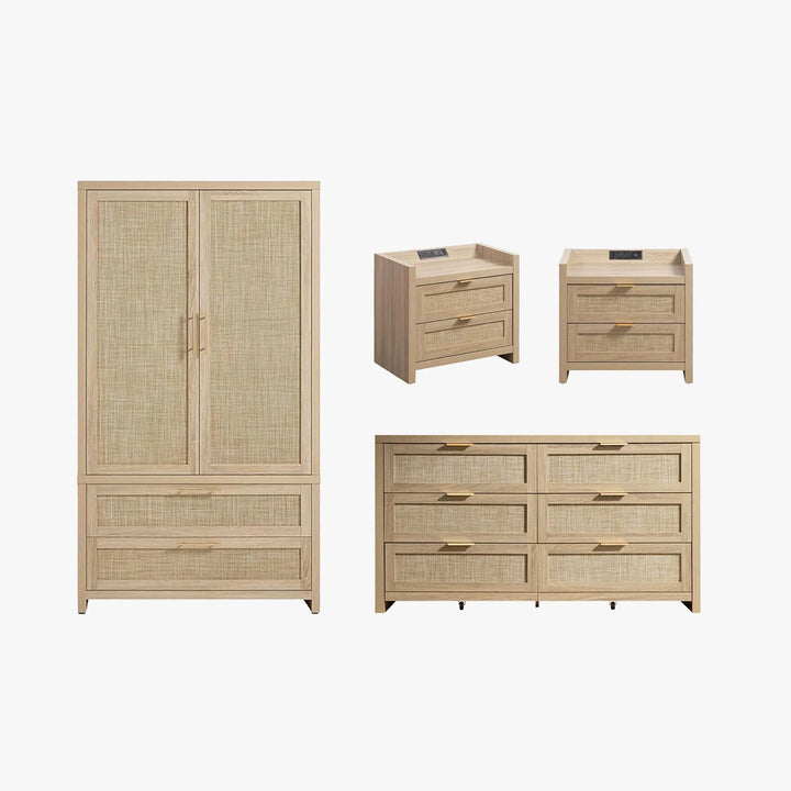 Savanna 6-Drawer Dresser, Wardrobe and 2-Drawer Nightstand Set