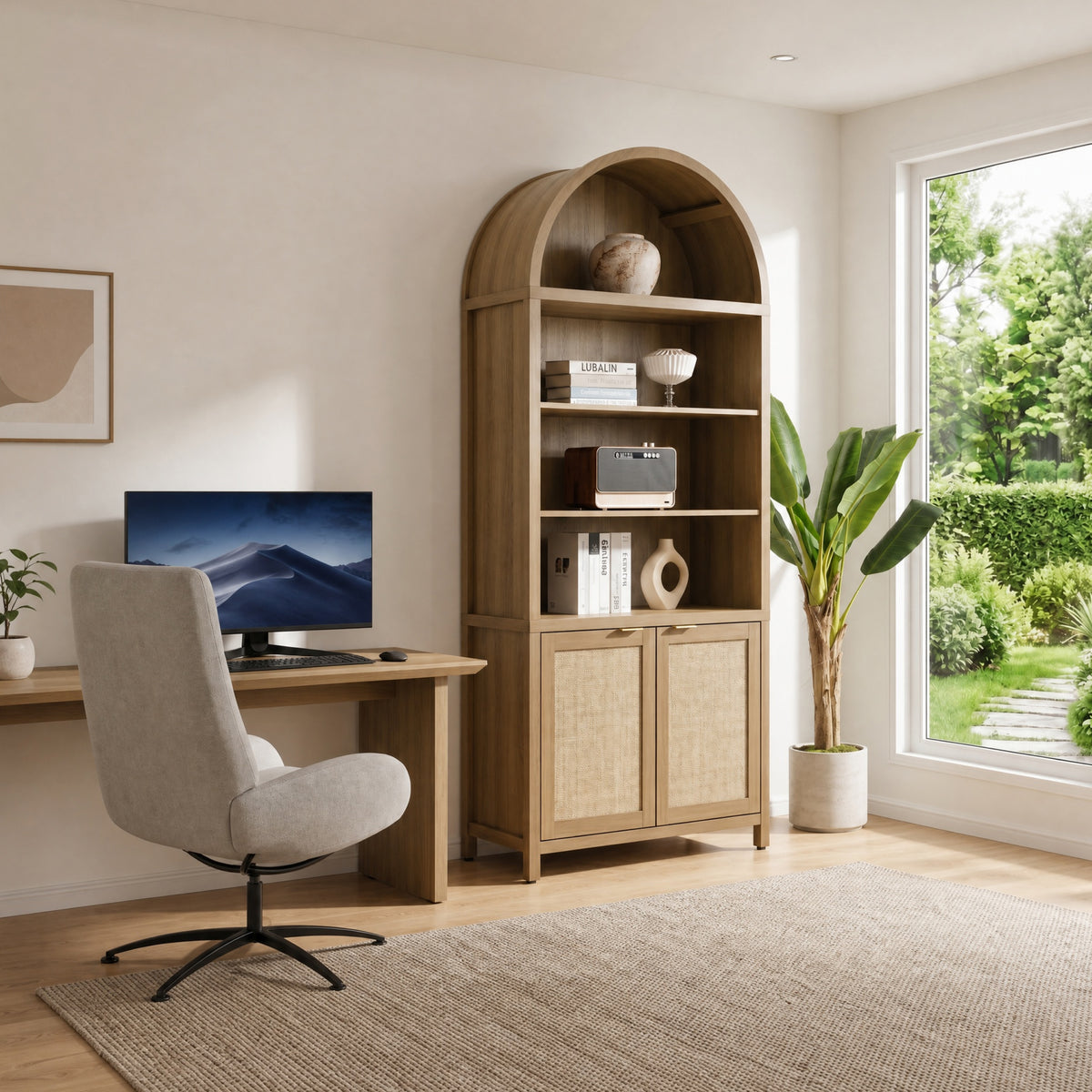 Savanna Arched Bookcase, 84.2Inch Height
