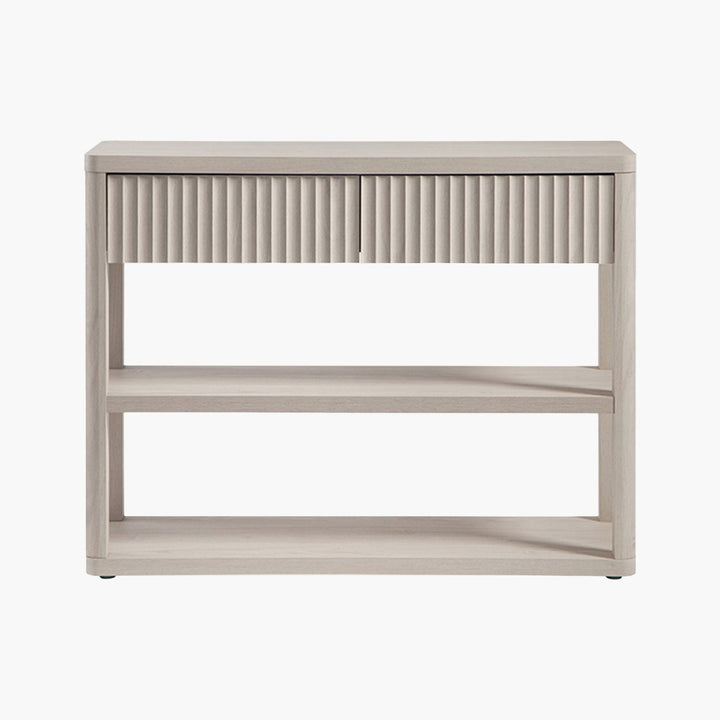 Cas Narrow Console Table with Drawers - 1 Piece - White Alder