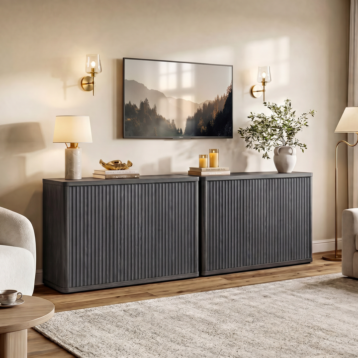 Cas 3-Door TV Cabinet, 46.6'' Wide, Set of 2