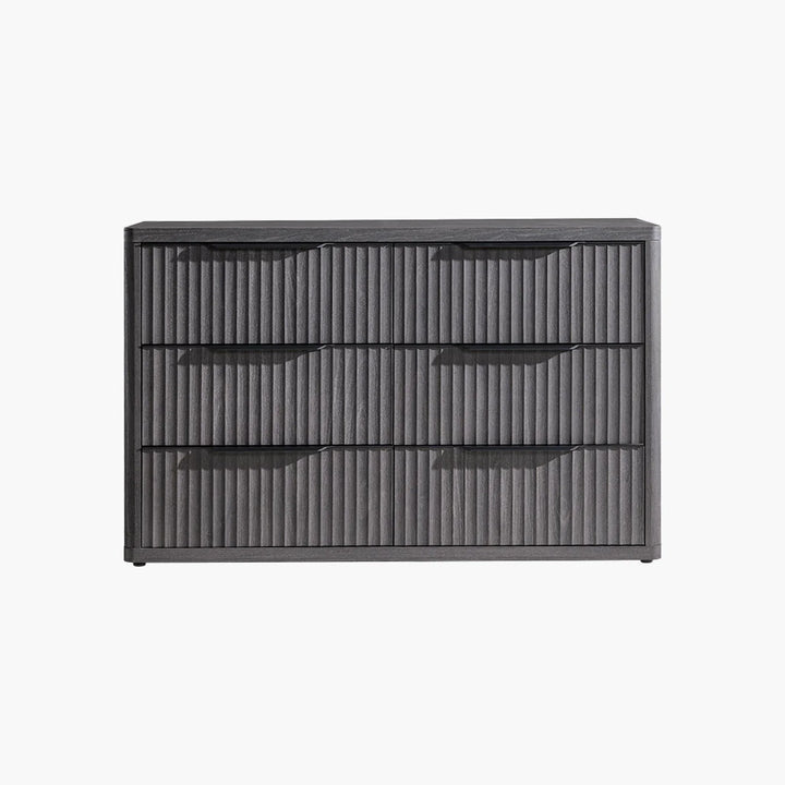 SICOTAS Cas Fluted 6 Drawer Dresser, 2Piece 53.5" Wide Dresser, Mid-Century Modern Long Dresser Chest of Drawers for Bedroom, Living Room SICOTAS Cas Fluted 6 Drawer Dresser, 2Piece 53.5" Wide Dresser, Mid-Century Modern Long Dresser Chest of Drawers for Bedroom, Living Room