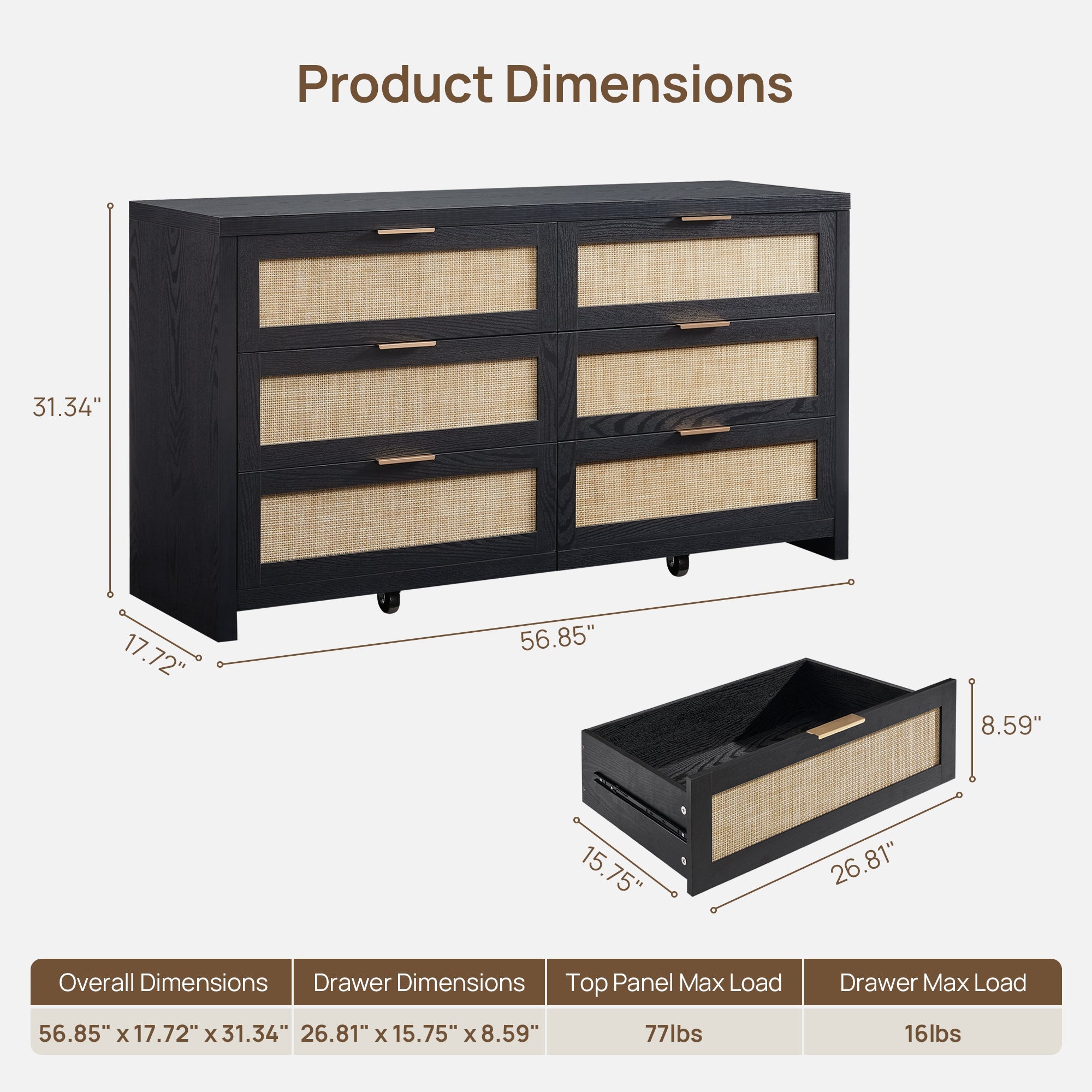 Savanna Dresser and 2 Drawers Nightstands Set