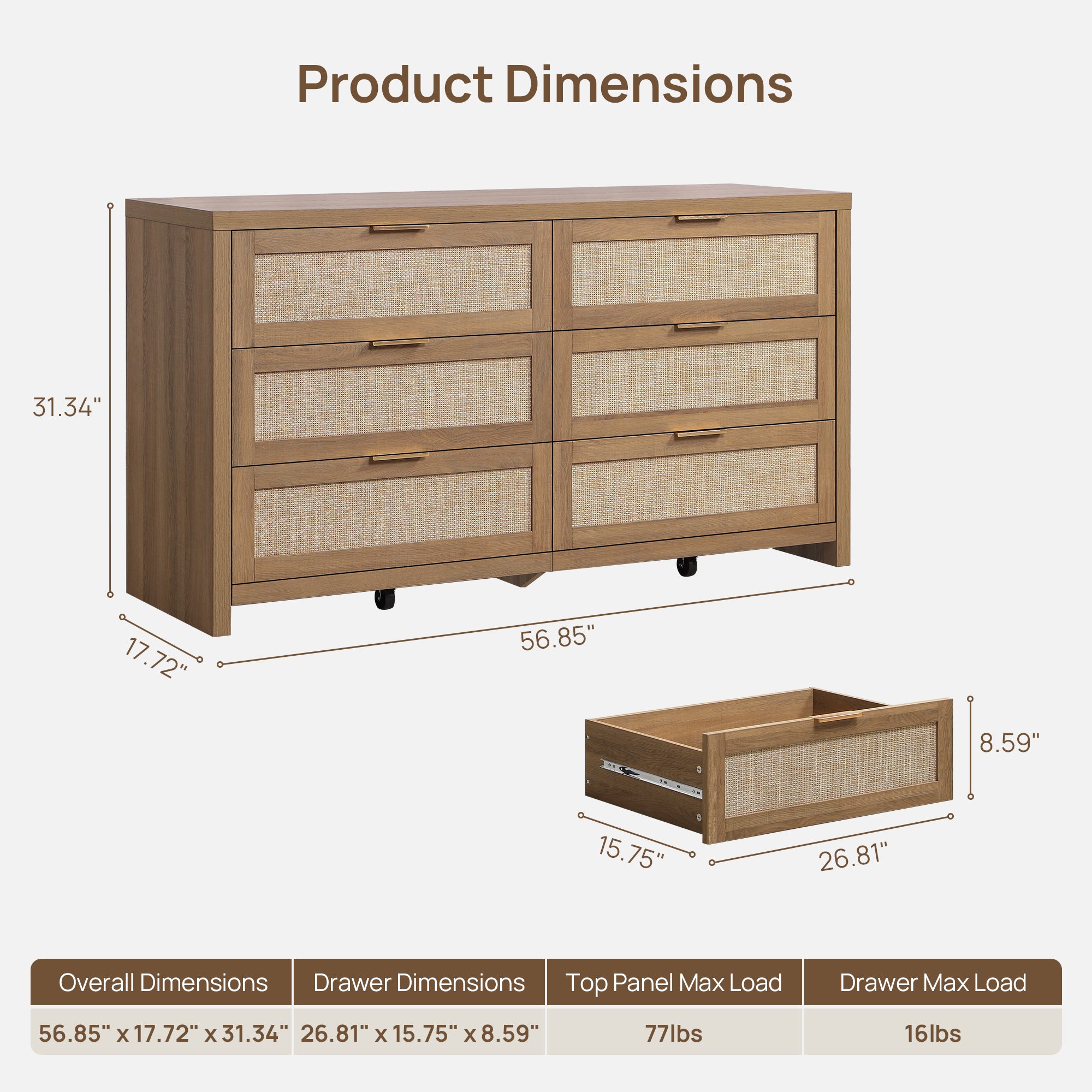 Savanna 6 Drawers Dresser