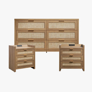 Savanna 6 Drawers Dresser and 3 Drawers Nightstand Set