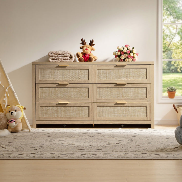 Savanna Boho 6 Drawer Dresser, Bedroom Storage