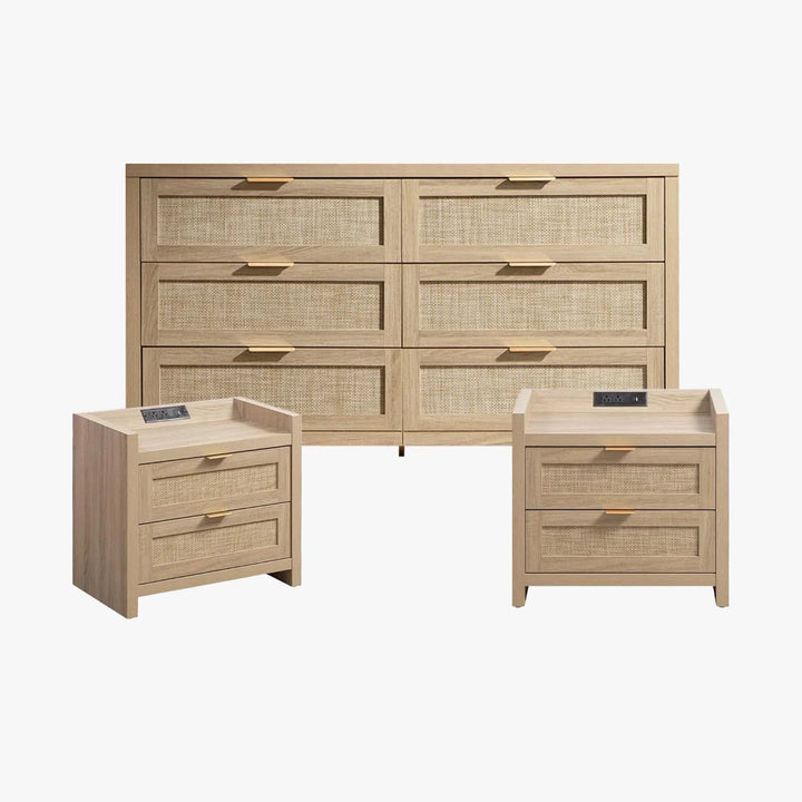 Savanna 6 Drawers Dresser and 2  Drawer Nightstand Set