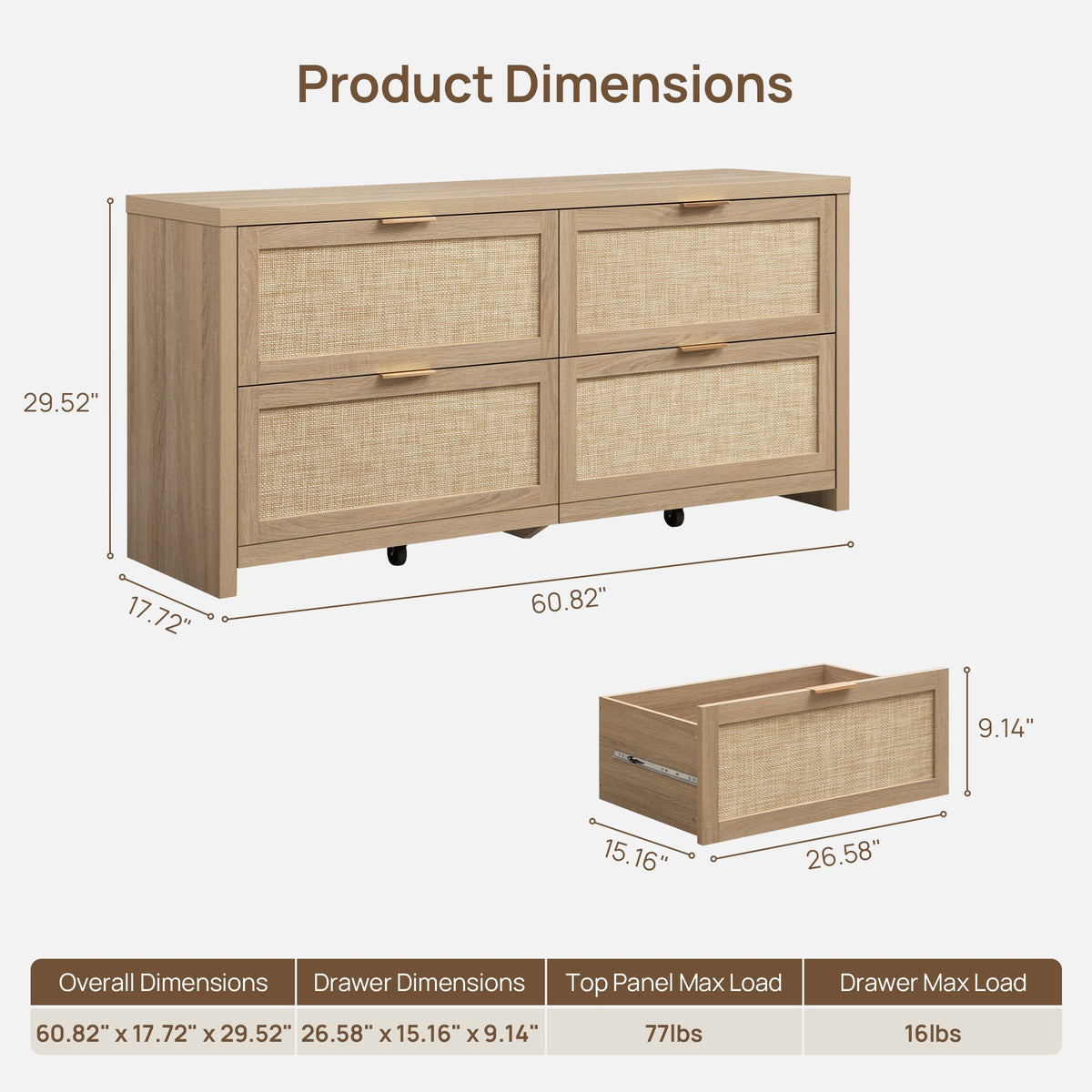 Savanna Modular 8 Drawers Dresser
