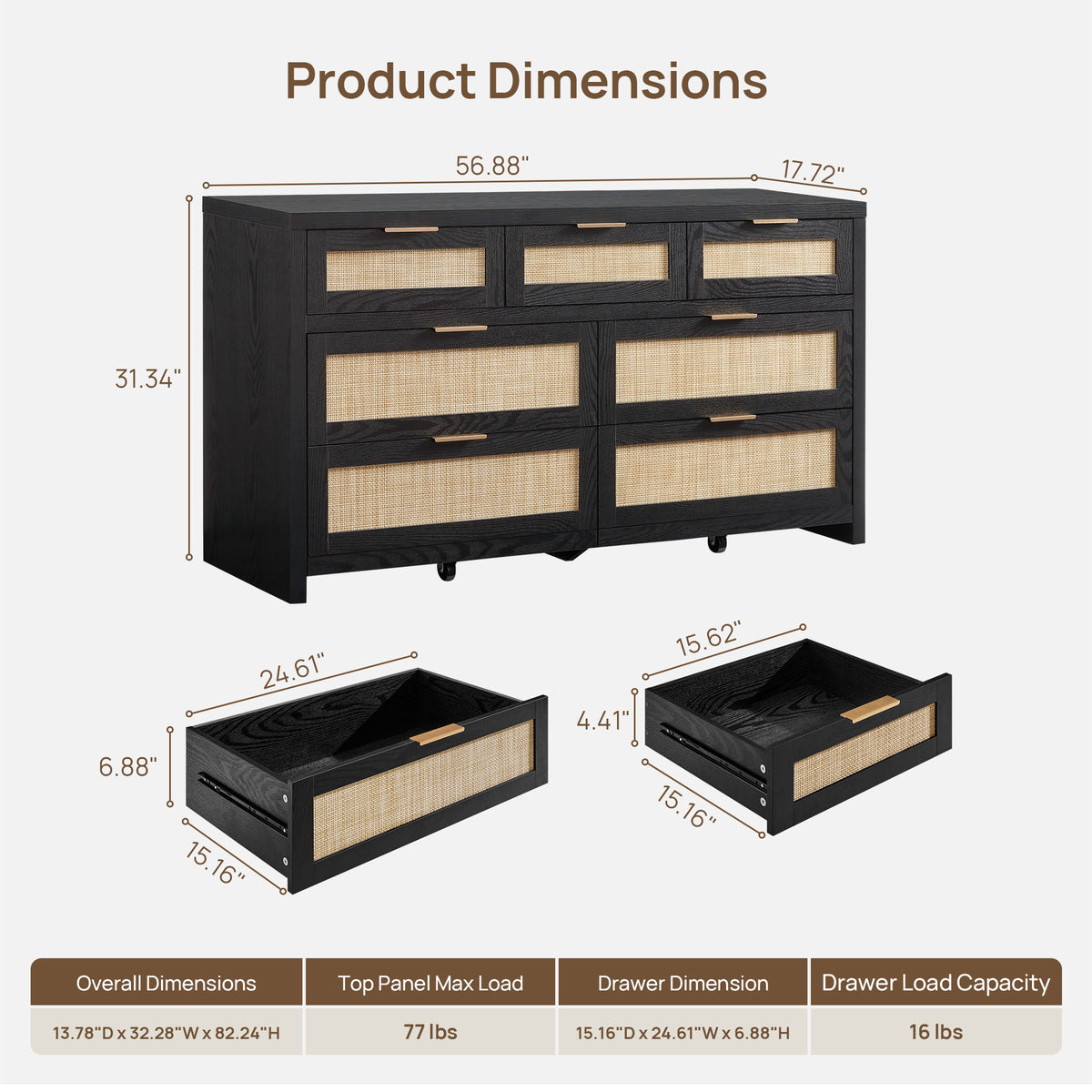 Savanna Dresser and Nightstands Set of 2