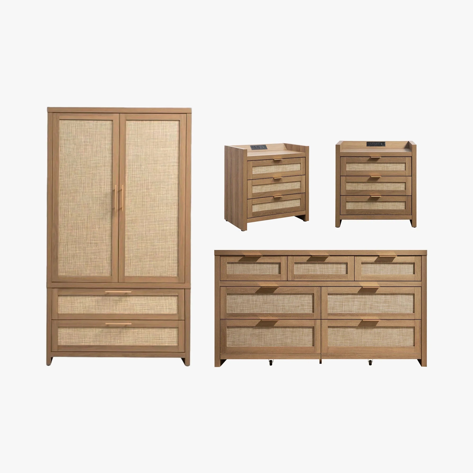 Savanna Dresser, Nightstand and Wardrobe Bedroom Set