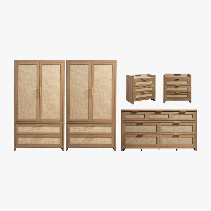 Savanna Dresser, Nightstand and Wardrobe Bedroom Set