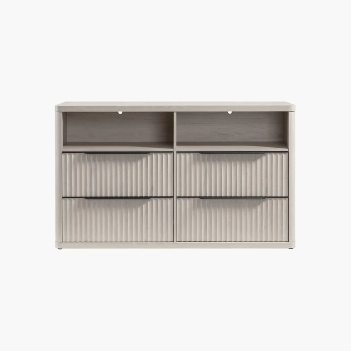 Cas 4 Drawer dresser with Open Shelf