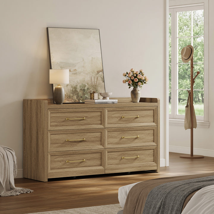 Helio White 6 Drawers Dresser